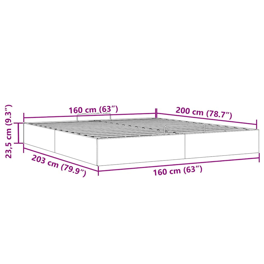 Bedframe zonder matras 160x200 cm stof donkergrijs
