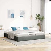 Bedframe 160x200 cm stof donkergrijs met opbergruimte
