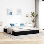 Bedframe 160x200 cm stof zwart met opbergruimte