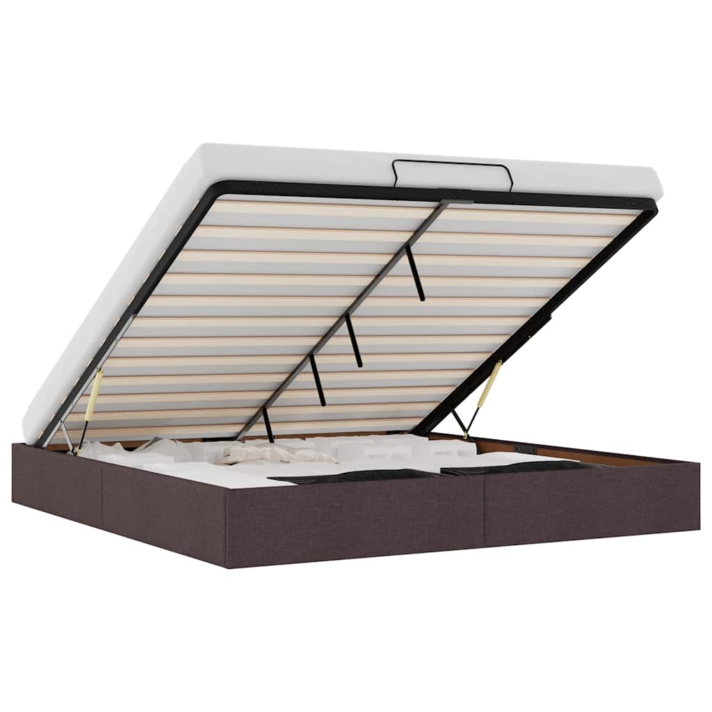 Bedframe zonder matras 160x200 cm stof donkerbruin