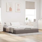 Bedframe 160x200 cm stof taupe met opbergruimte