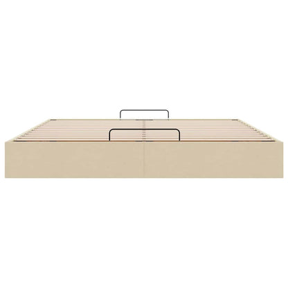 Bedframe zonder matras 160x200 cm stof crèmekleurig