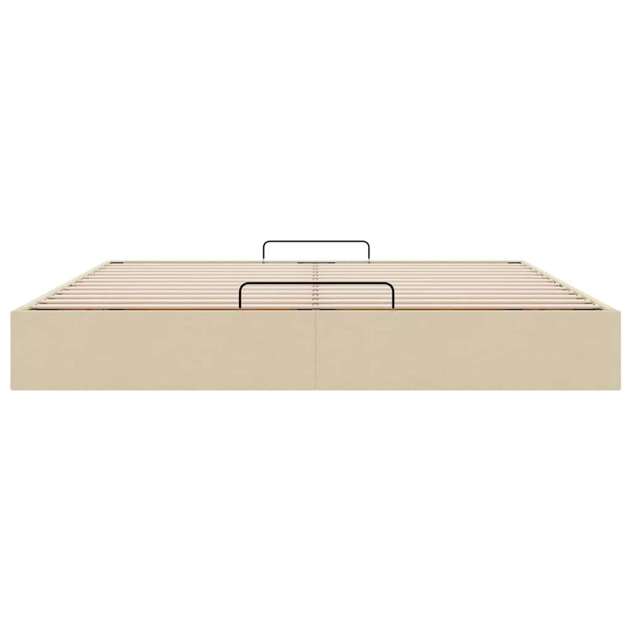 Bedframe zonder matras 160x200 cm stof crèmekleurig