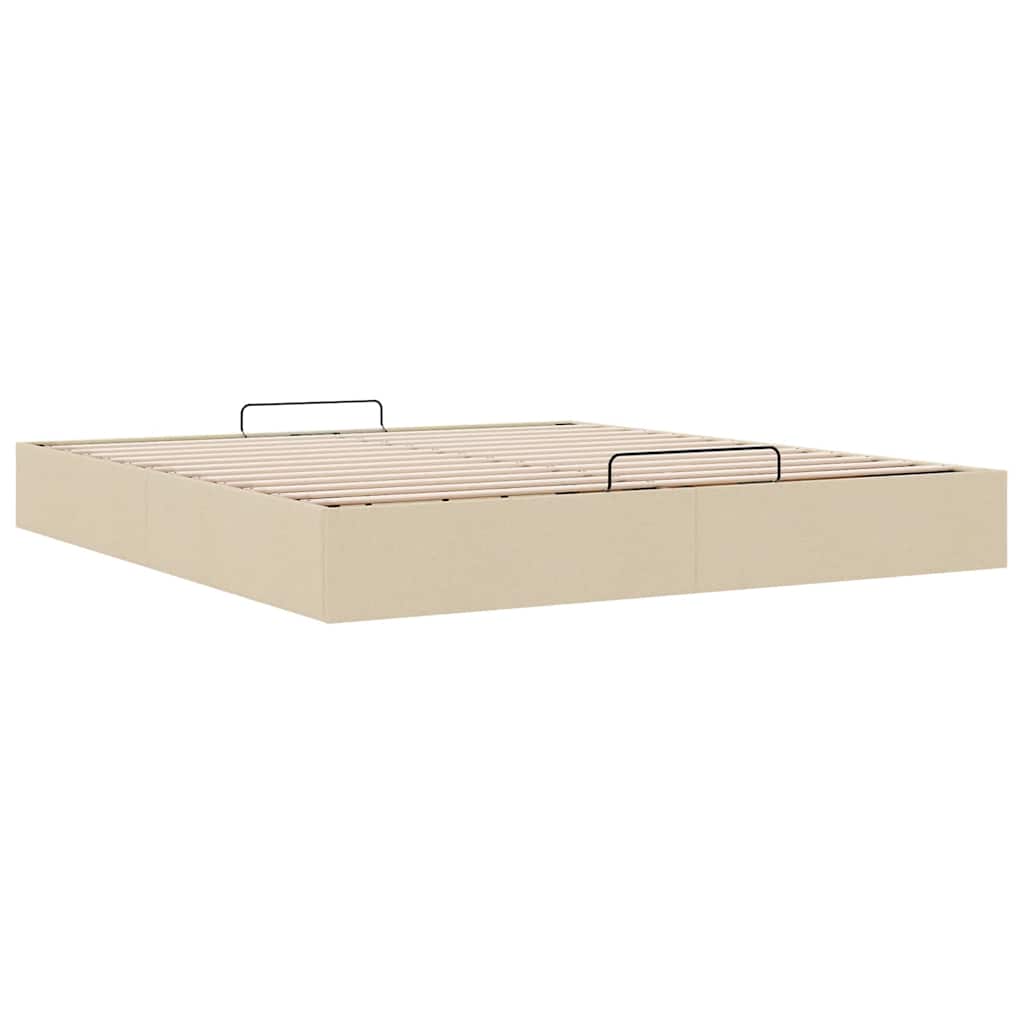 Bedframe zonder matras 160x200 cm stof crèmekleurig