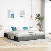 Bedframe 180x200 cm stof donkergrijs met opbergruimte