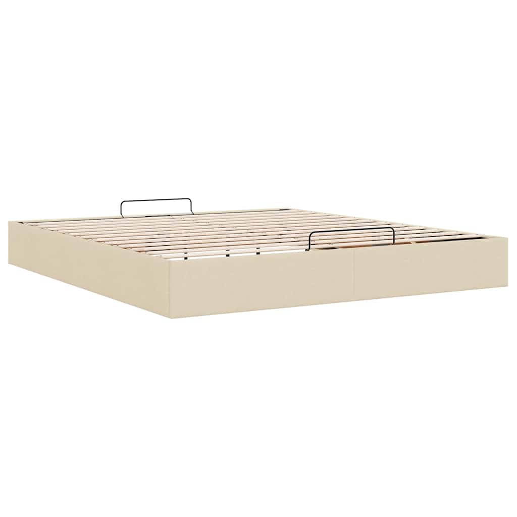 Bedframe zonder matras 180x200 cm stof crèmekleurig