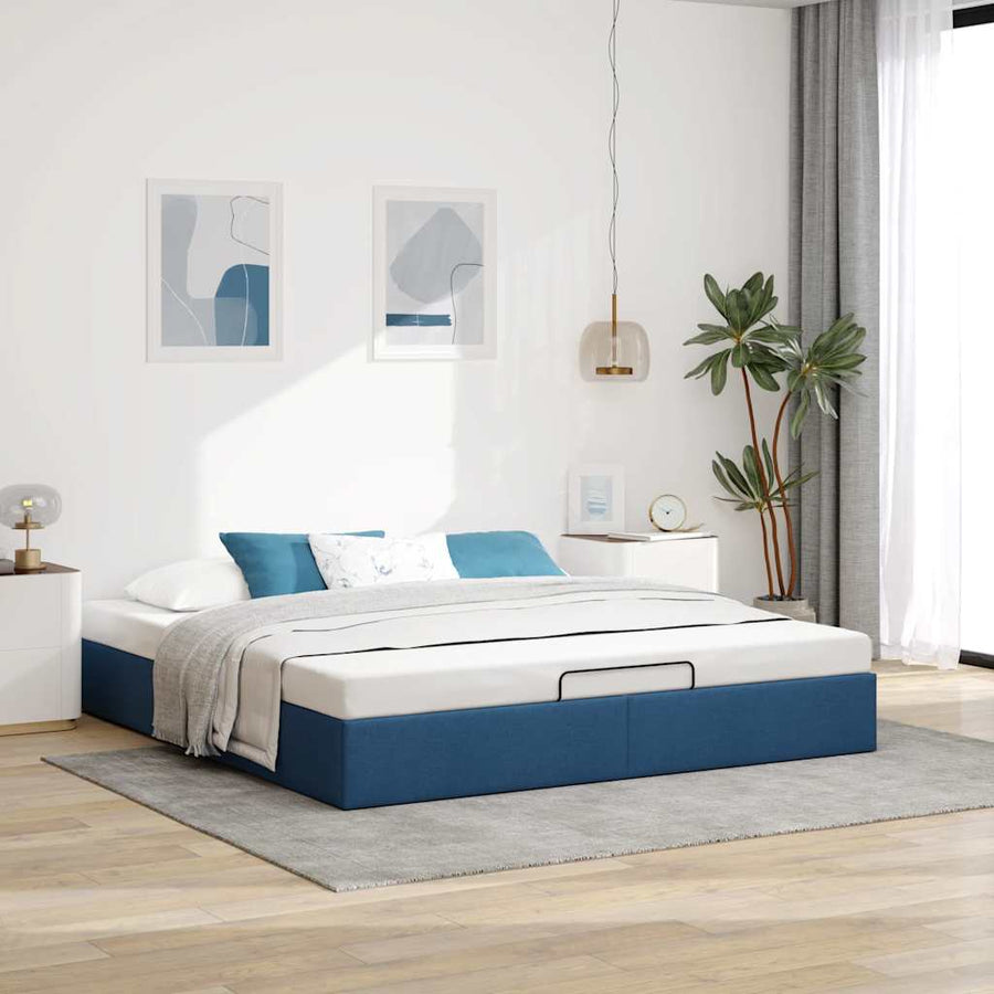 Bedframe zonder matras 180x200 cm stof blauw