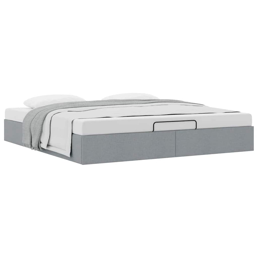 Bedframe zonder matras 200x200 cm stof lichtgrijs