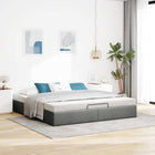 Bedframe 200x200 cm stof donkergrijs met opbergruimte