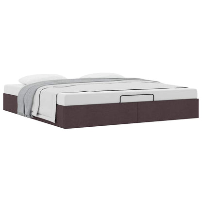 Bedframe Zonder Matras Stof 200 x 200 cm Donkerbruin