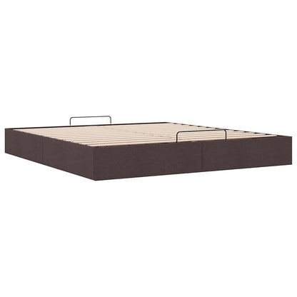 Bedframe Zonder Matras Stof 200 x 200 cm Donkerbruin