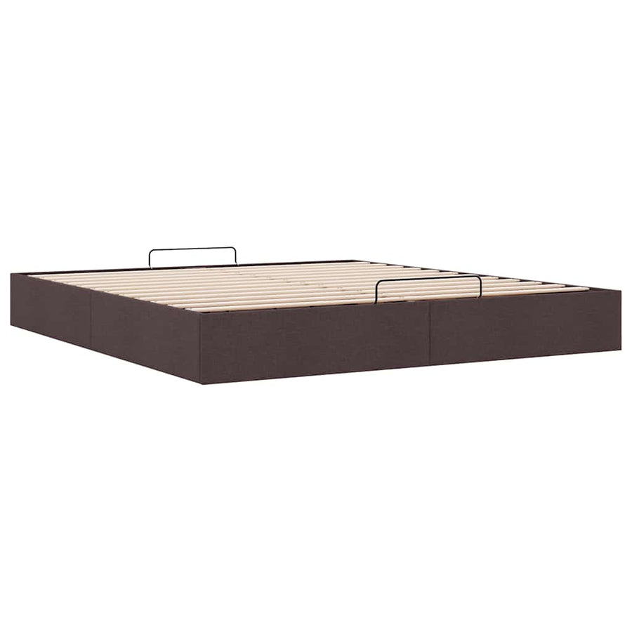 Bedframe Zonder Matras Stof 200 x 200 cm Donkerbruin