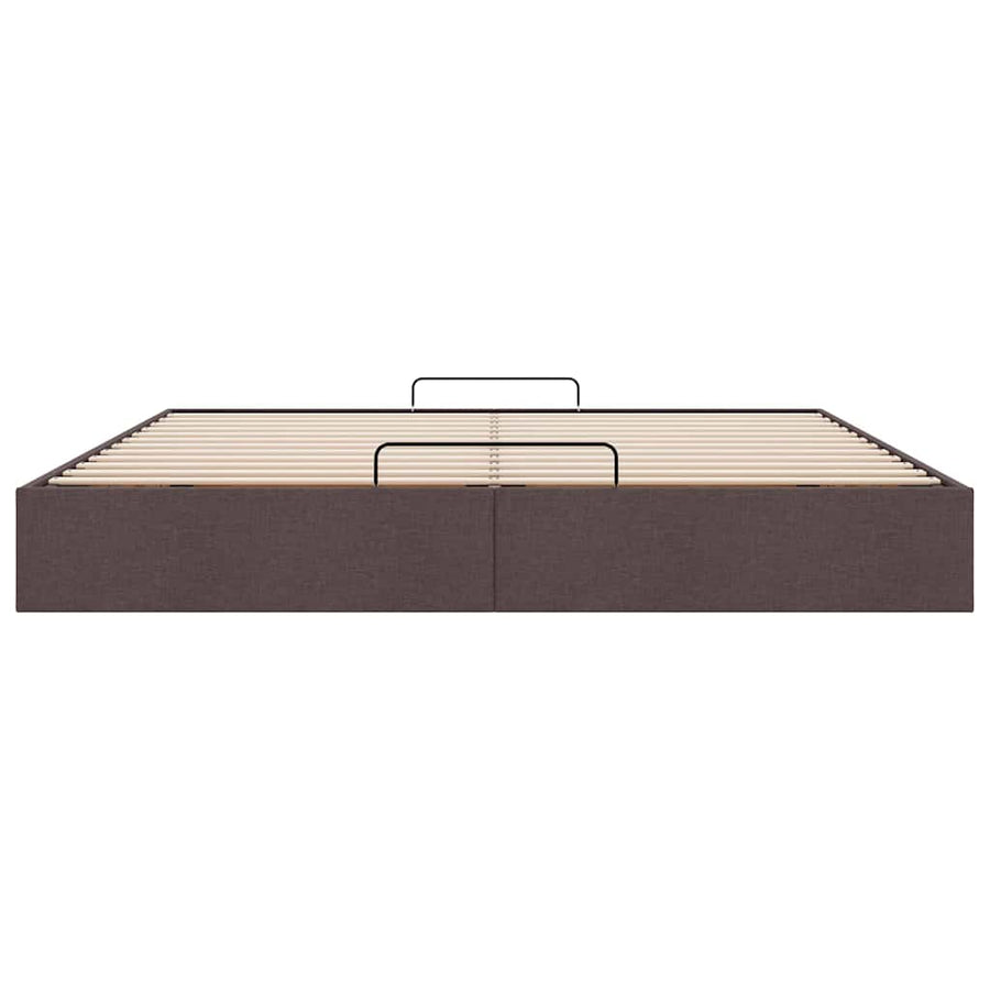 Bedframe Zonder Matras Stof 200 x 200 cm Donkerbruin