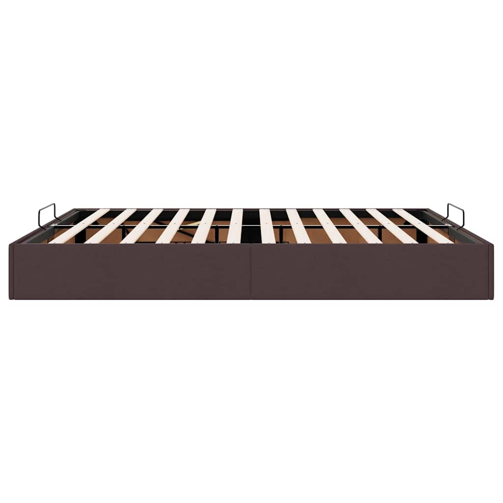 Bedframe Zonder Matras Stof 200 x 200 cm Donkerbruin