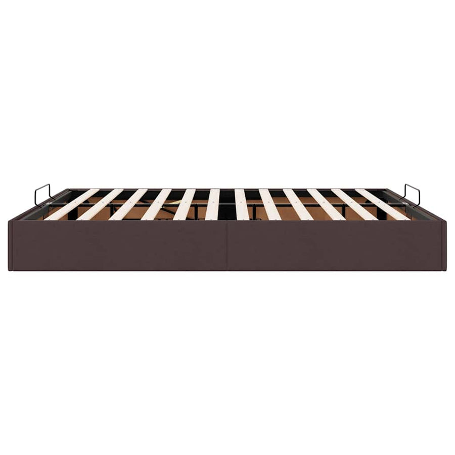 Bedframe Zonder Matras Stof 200 x 200 cm Donkerbruin