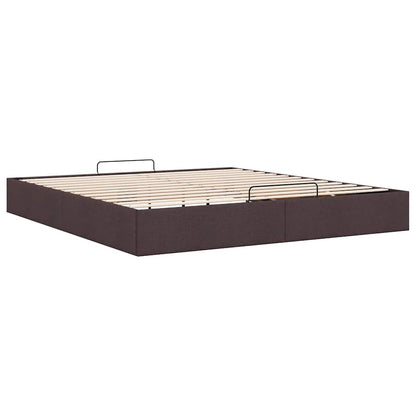 Bedframe Zonder Matras Stof 200 x 200 cm Donkerbruin