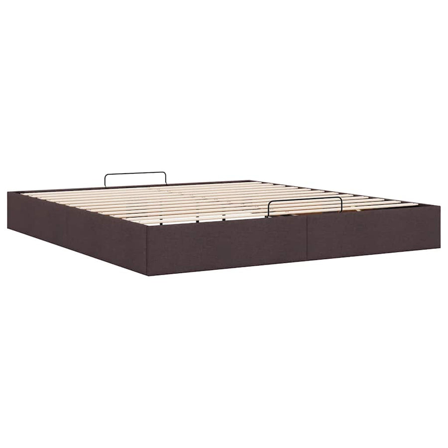 Bedframe Zonder Matras Stof 200 x 200 cm Donkerbruin