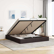 Bedframe 200x200 cm stof donkerbruin