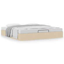 Bedframe zonder matras 200x200 cm stof crèmekleurig