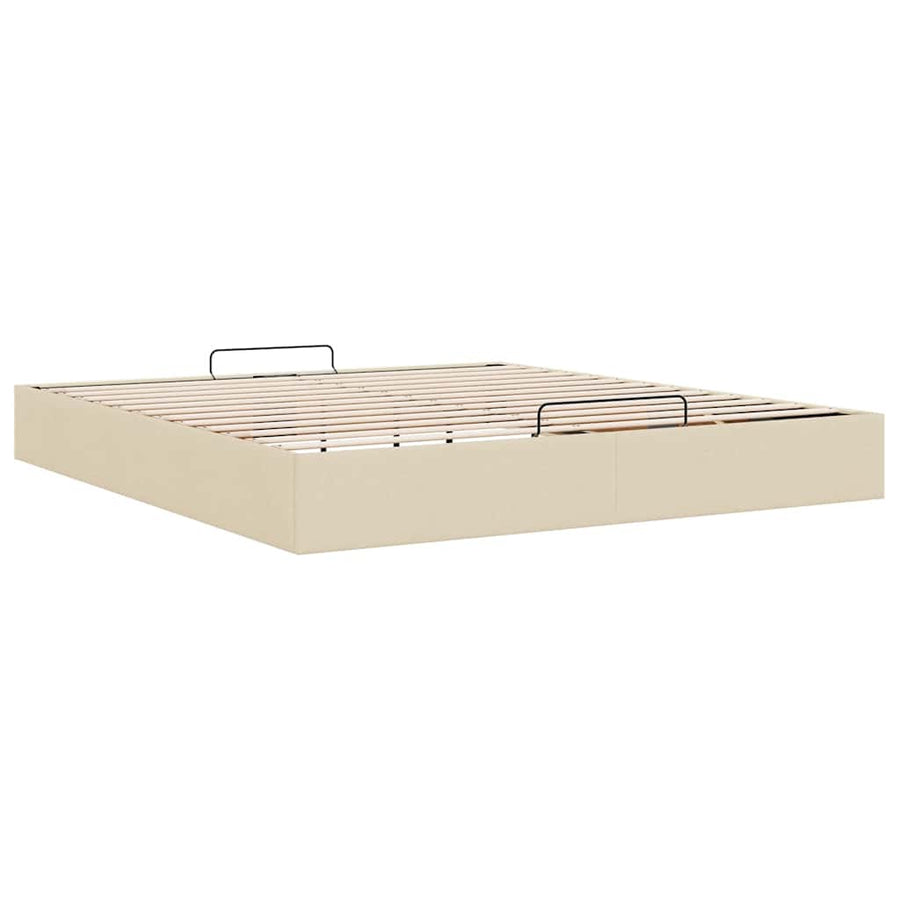 Bedframe zonder matras 200x200 cm stof crèmekleurig