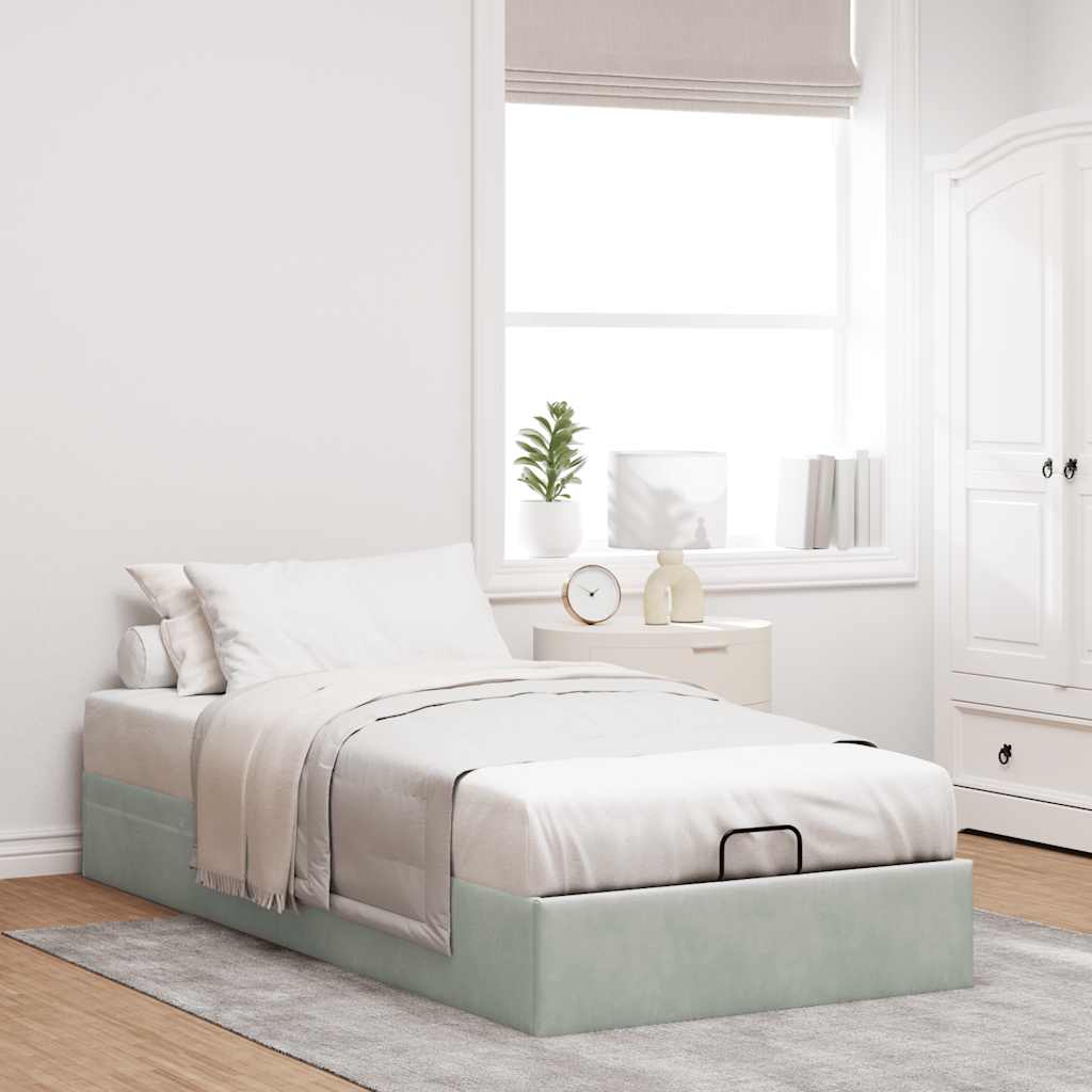 Bedframe zonder matras 80x200 cm fluweel lichtgrijs