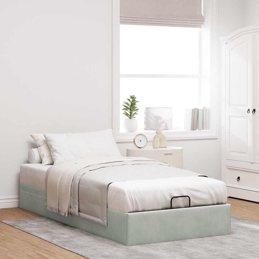 Bedframe zonder matras 80x200 cm fluweel lichtgrijs