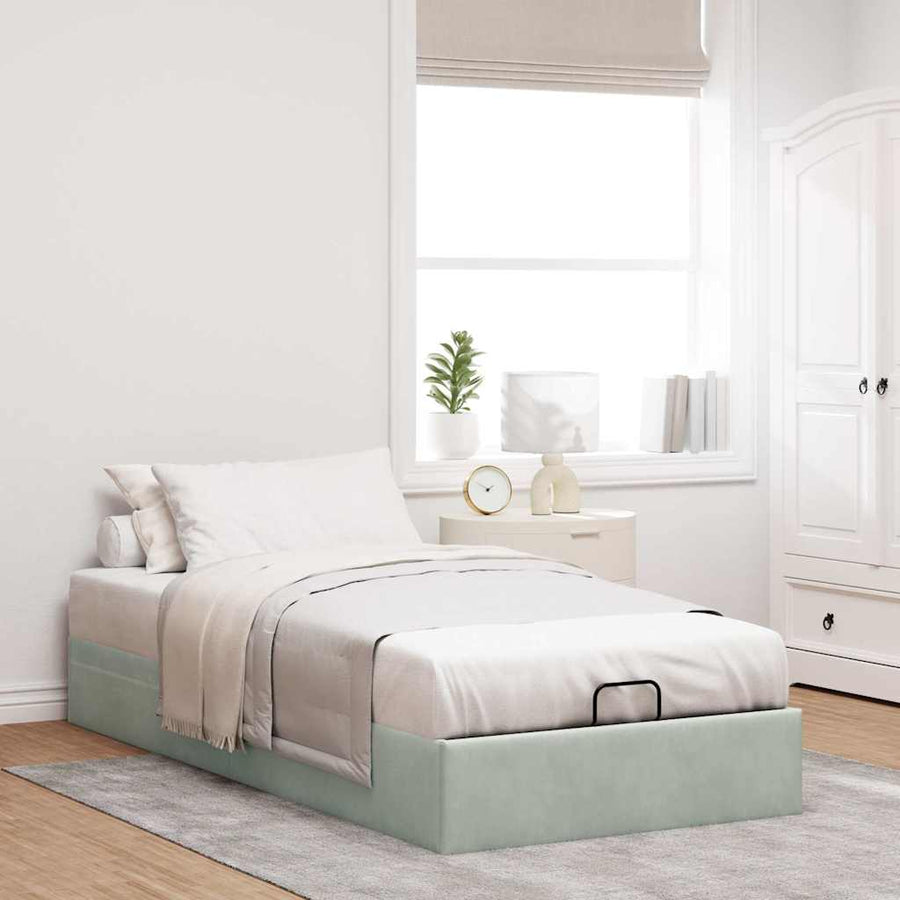 Bedframe zonder matras 90x190 cm fluweel lichtgrijs