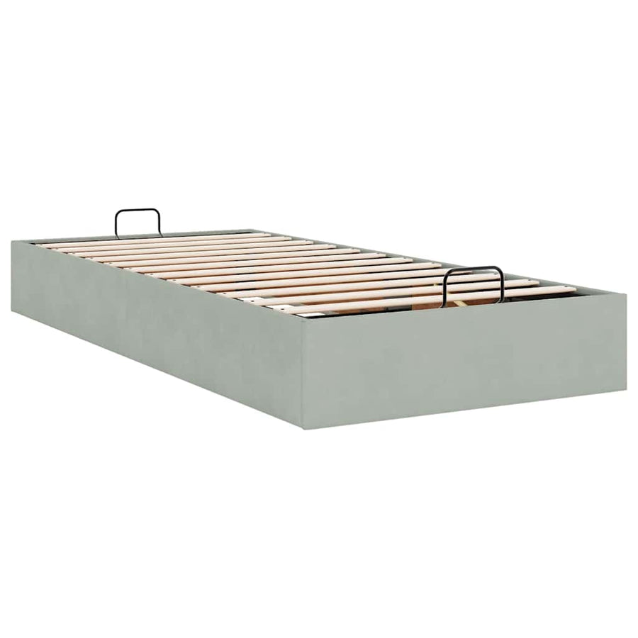 Bedframe zonder matras 90x190 cm fluweel lichtgrijs