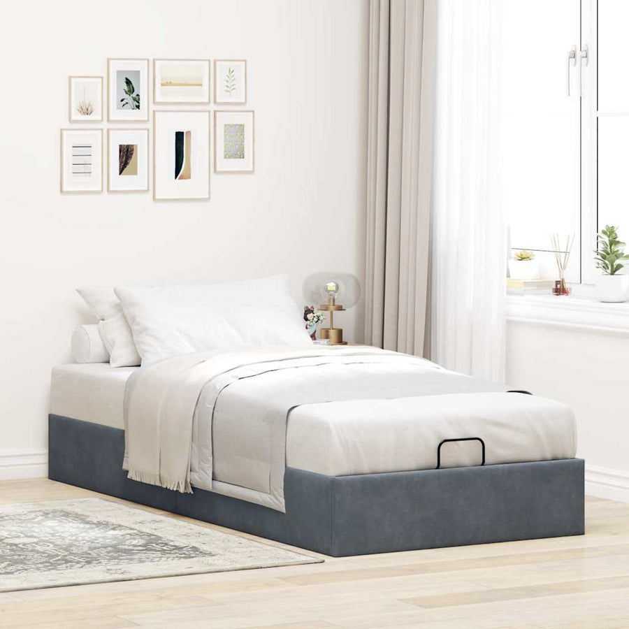Bedframe zonder matras 90x190 cm fluweel donkergrijs