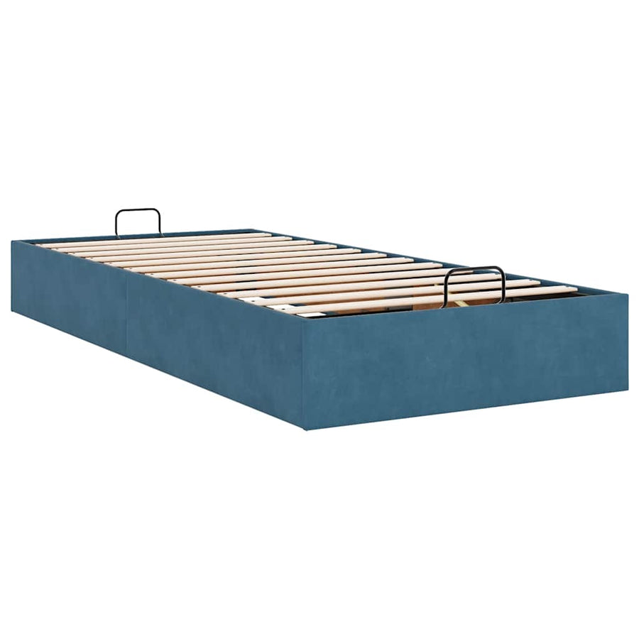 Bedframe zonder matras 90x190 cm fluweel donkerblauw