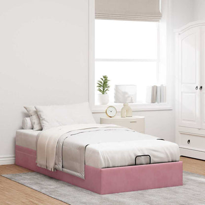 Bedframe zonder matras 90x190 cm fluweel roze