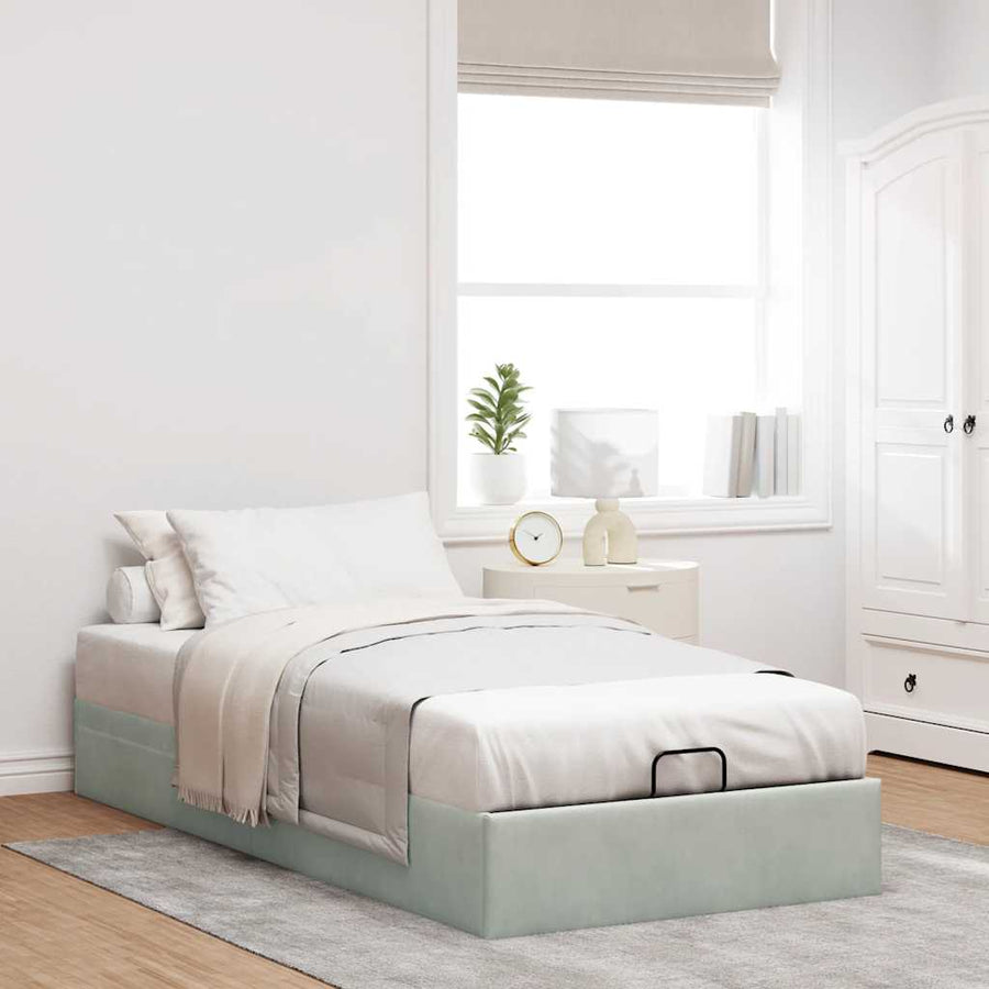 Bedframe zonder matras 90x200 cm fluweel lichtgrijs