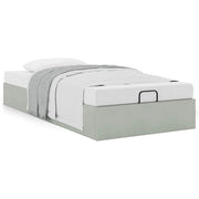 Bed frame without mattress 90x200 cm velvet light grey