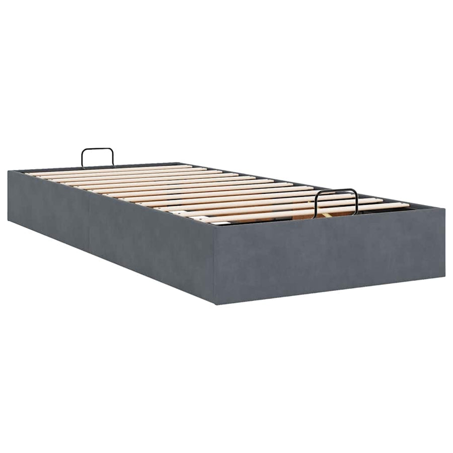 Bedframe zonder matras 90x200 cm fluweel donkergrijs