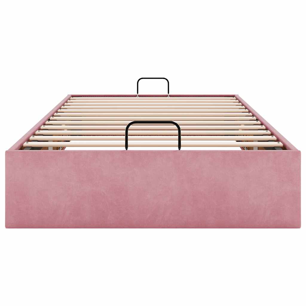 Bedframe zonder matras 90x200 cm fluweel roze