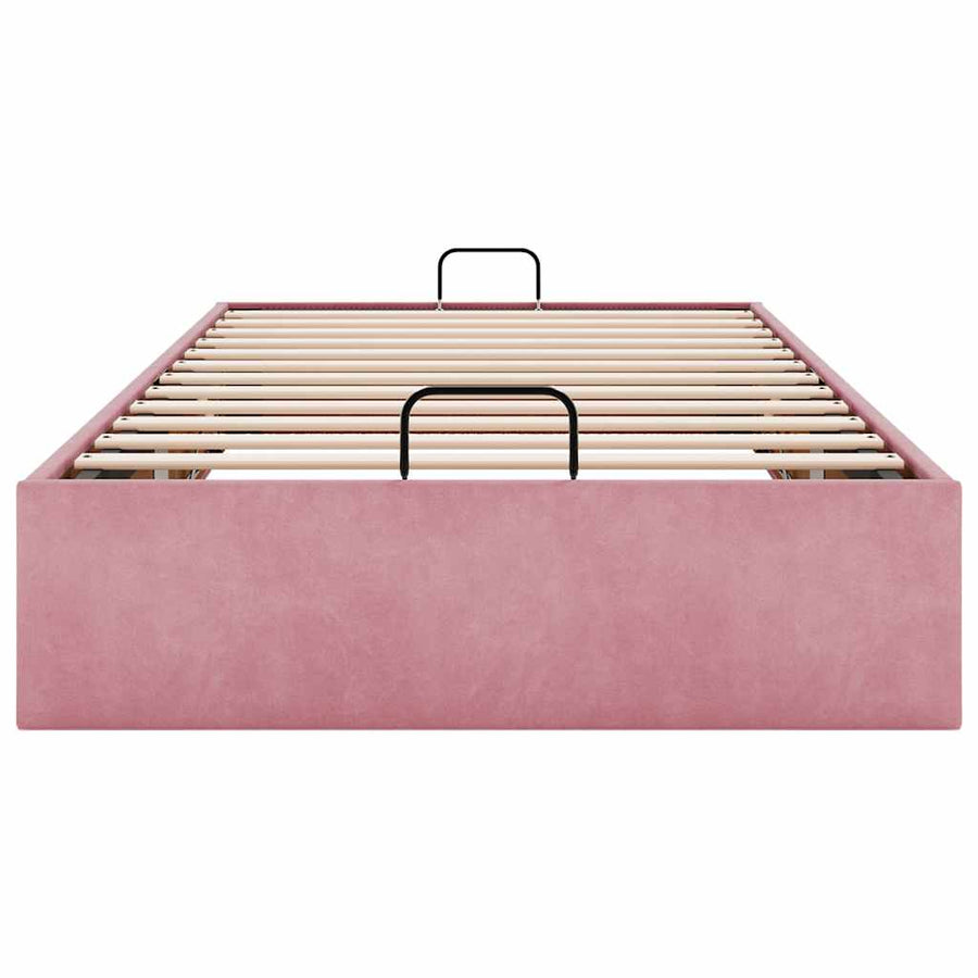 Bedframe zonder matras 90x200 cm fluweel roze