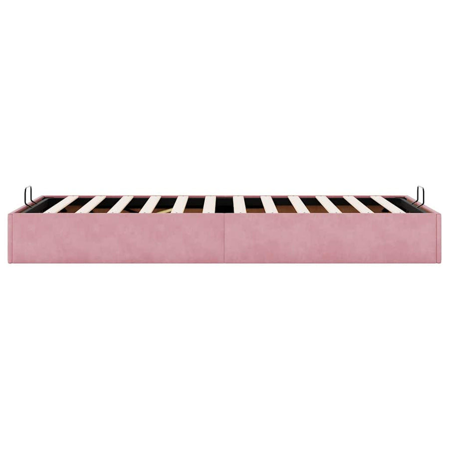 Bedframe zonder matras 90x200 cm fluweel roze