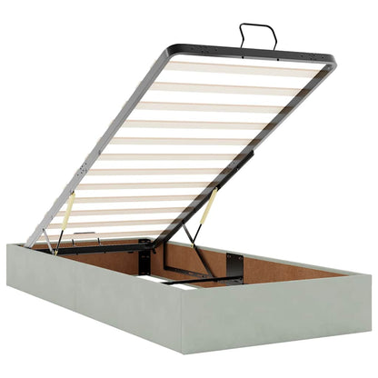 Bedframe zonder matras 100x200 cm fluweel lichtgrijs