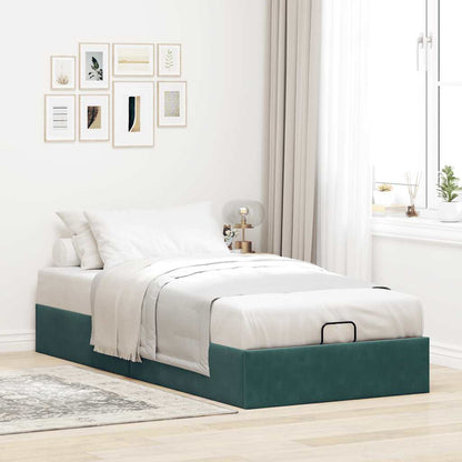 Bedframe zonder matras 100x200 cm fluweel donkergroen