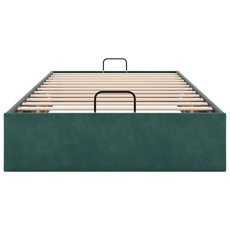Bedframe zonder matras 100x200 cm fluweel donkergroen