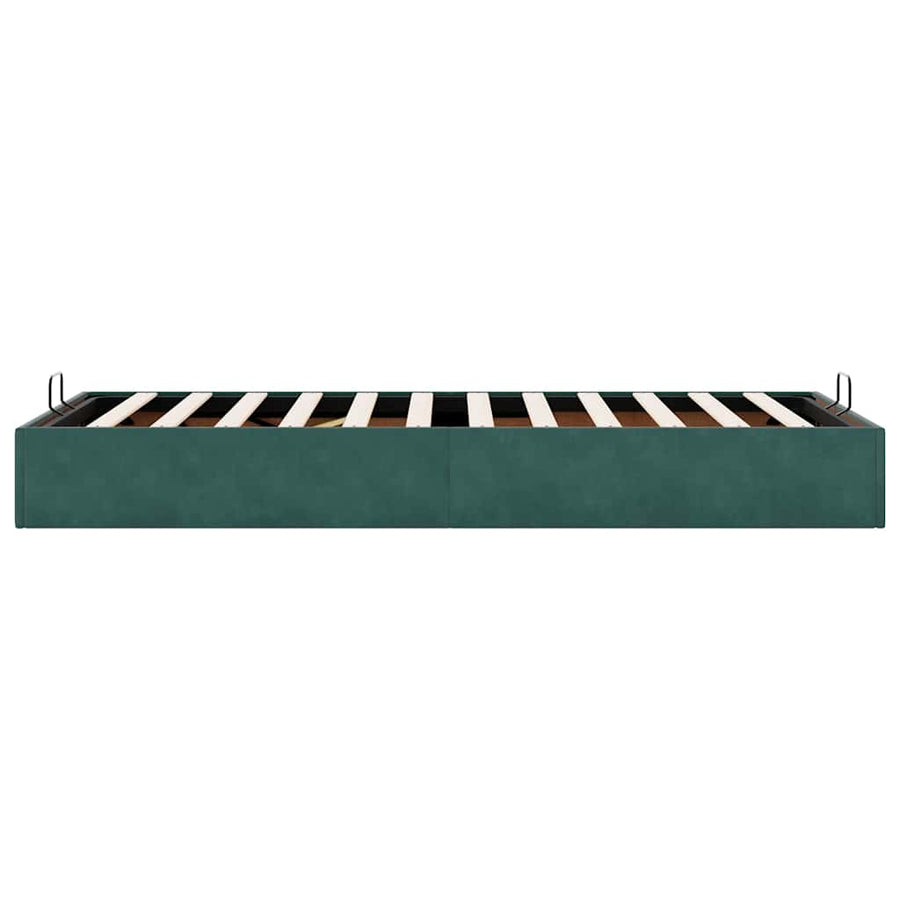 Bedframe zonder matras 100x200 cm fluweel donkergroen