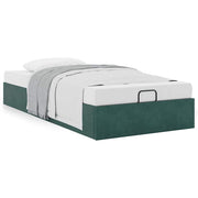 Bed frame without mattress 100x200 cm velvet dark green