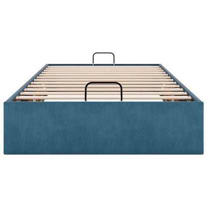 Bedframe zonder matras 100x200 cm fluweel donkerblauw