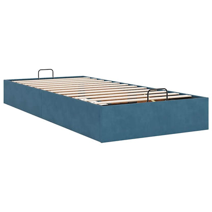 Bedframe zonder matras 100x200 cm fluweel donkerblauw