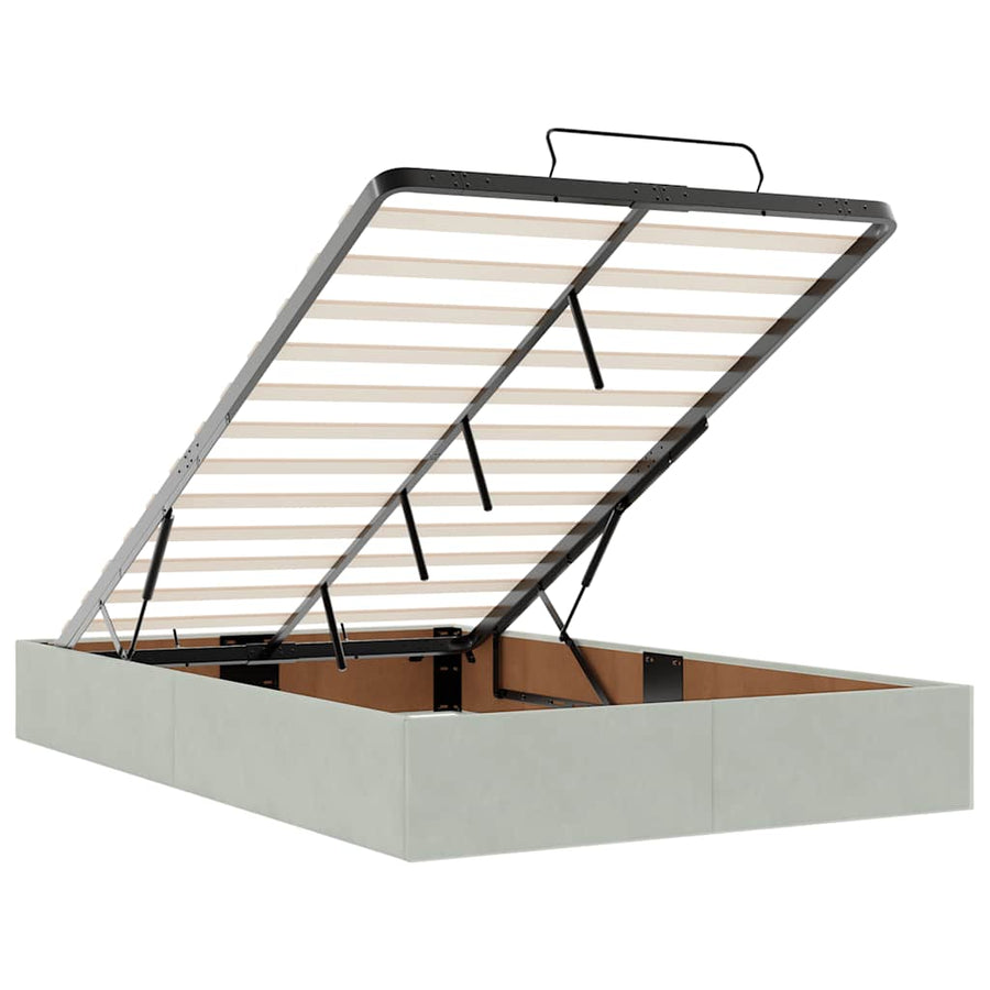 Bedframe zonder matras 120x190 cm fluweel lichtgrijs