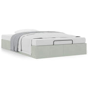 Bed frame without mattress 120x190 cm velvet light grey
