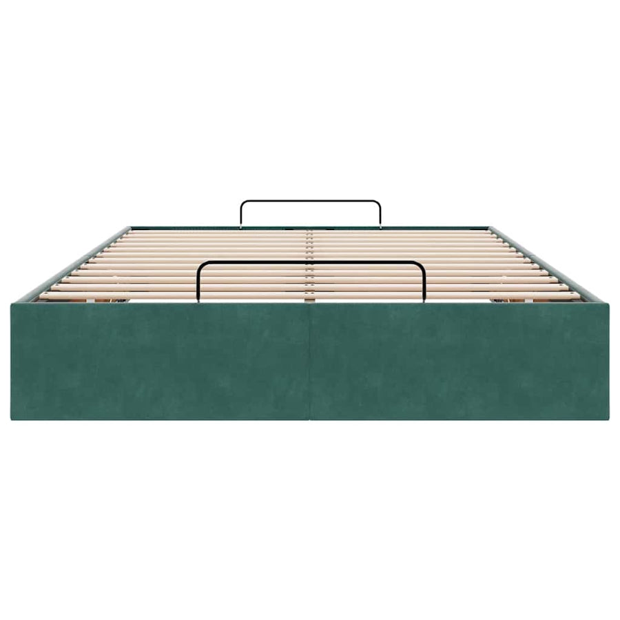 Ottoman bedframe zonder matras 120x200 cm fluweel donkergroen