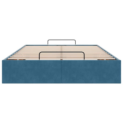 Ottoman bedframe zonder matras 120x200 cm fluweel donkerblauw