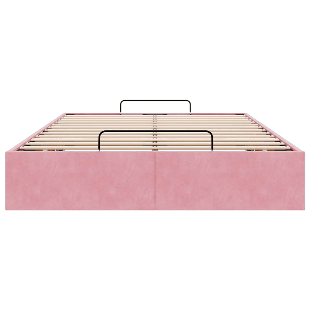 Ottoman bedframe zonder matras 120x200 cm fluweel roze