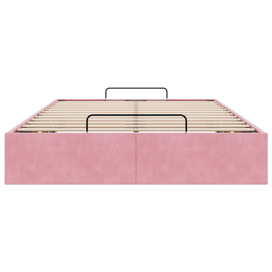 Ottoman bedframe zonder matras 120x200 cm fluweel roze